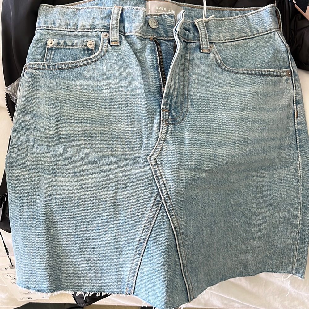 Everlane Jean Skirt ripped hem